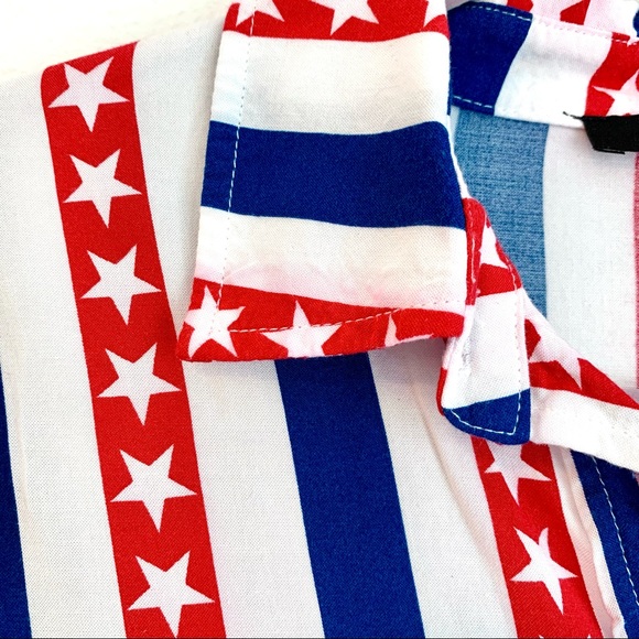 ⭐️BOGO FREE! American Flag Button Up Crop Top - Picture 4 of 7